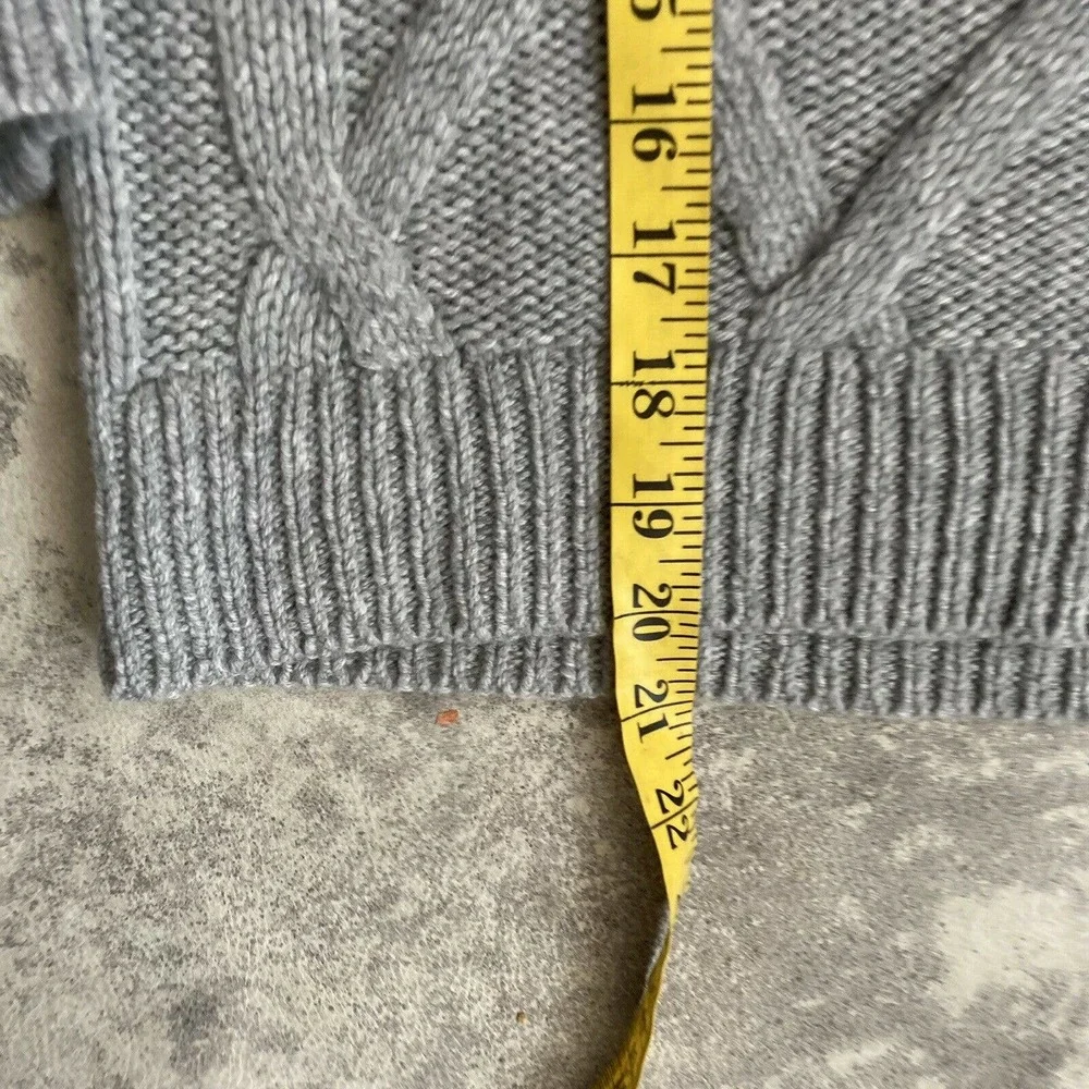 Everlane Cable Knit Gray Sweater mock neck size XS 100% Wool - Picture 8 of 12
